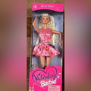 Mattel Valentine Barbie Doll - Pink and Blonde
